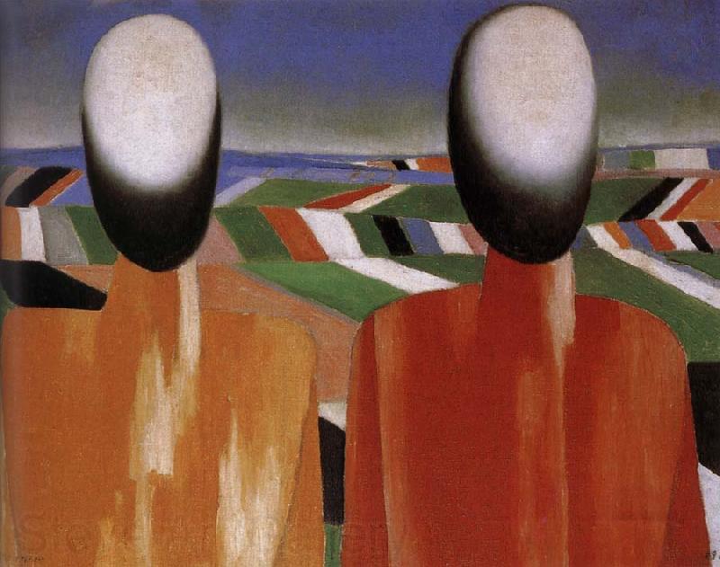 Kasimir Malevich Two Peasants Norge oil painting art